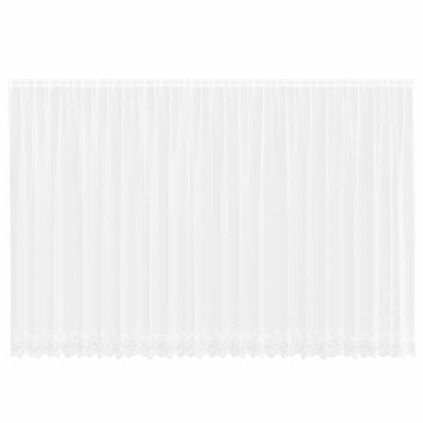 vidaXL Spetsgardin med gardiner Blommor Vit 200 x 600 cm Polyester