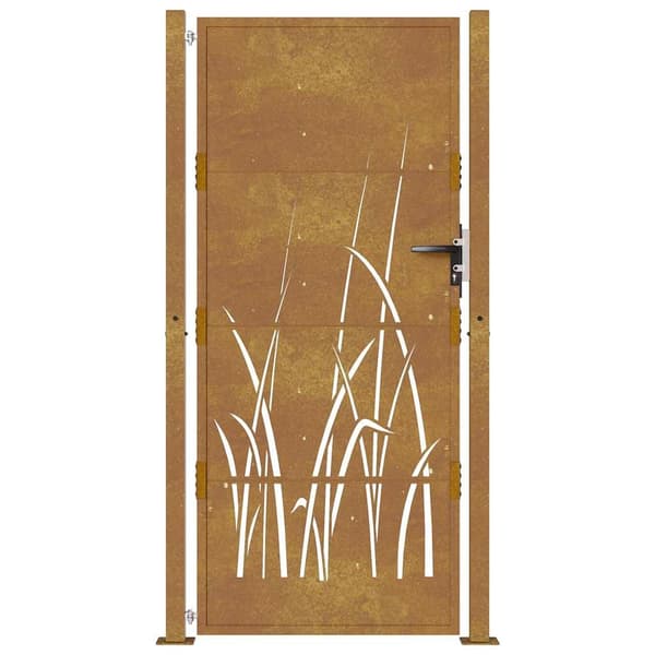 vidaXL Trädgårdsgrind 105x180 cm cortenstål gräsdesign