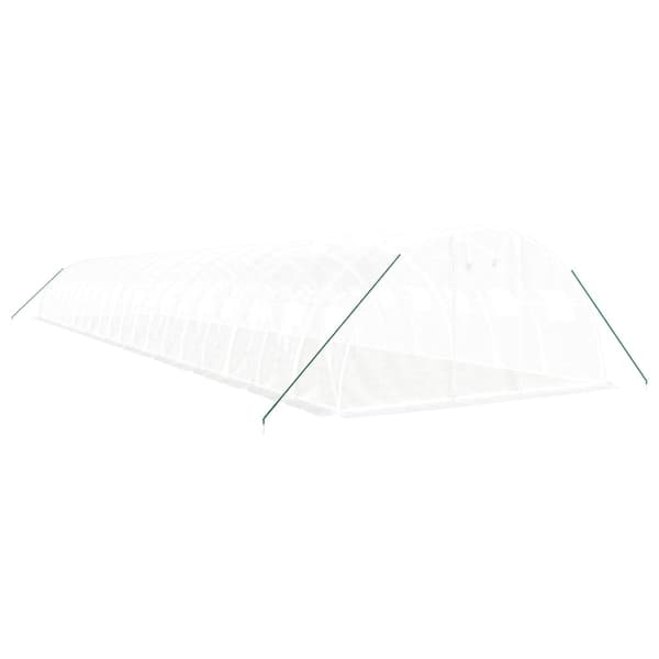 vidaXL Växthus med stålram vit 80 m² 20x4x2 m