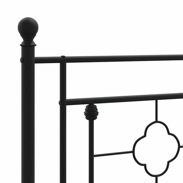 vidaXL Utskiftbar sengegavl i metall svart 200 cm