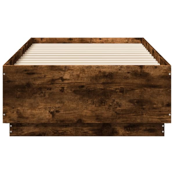 vidaXL Sengeramme røkt eik 90x190 cm konstruert tre