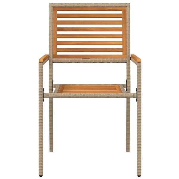 vidaXL Trädgårds stapelbara stolar 2 pcs Brun och beige