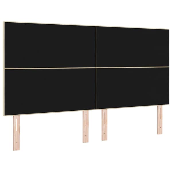 vidaXL LED Sänggavel Gräddvit 90 cm Tyg