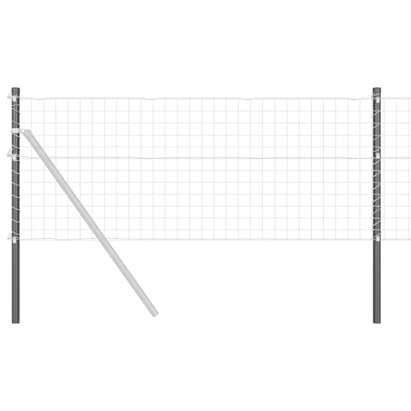 vidaXL Stängselstolpe 2 pcs Grå 70 cm Pulverlackerad stål