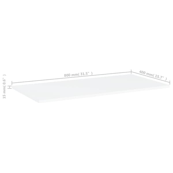 vidaXL Hyllplan 4 st vit 80x40x1,5 cm spånskiva