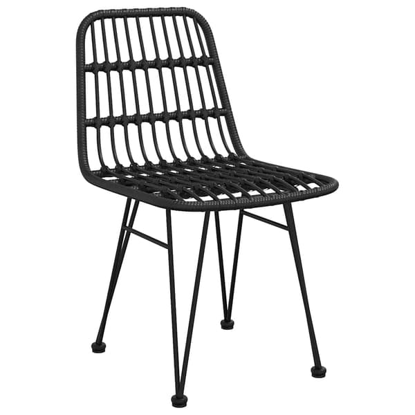vidaXL Trädgårdsmöbelset 9 pcs Svart Pulverlackerat stål
