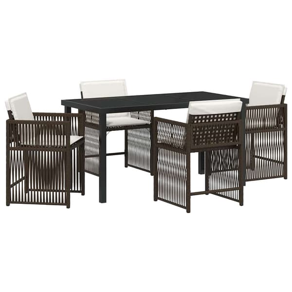 vidaXL Trädgårdsmöbelset 5 pcs Brun konstrotting