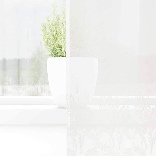 vidaXL Spetsgardin med gardiner Blommor Vit 100 x 200 cm Polyester