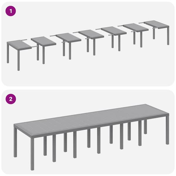 vidaXL Trädgårdsmöbelset 15 pcs Ljusgrå Polt rotting