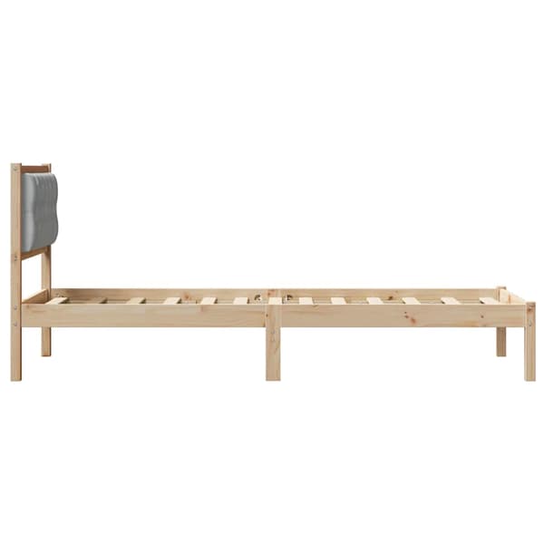 vidaXL Sengestamme med hodegjerde Lysegrå 90 x 190 cm Massiv furu