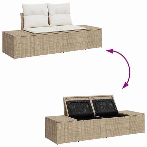 vidaXL Soffset med kudde 4 pcs konstrotting