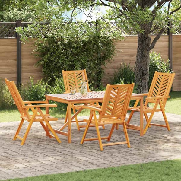 vidaXL Hage Spisegruppe 5 pcs Brun Solid akasietre
