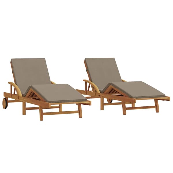 vidaXL Solstol 2 pcs Gråbrun 200 x 67 x 84 cm Solid akasietre
