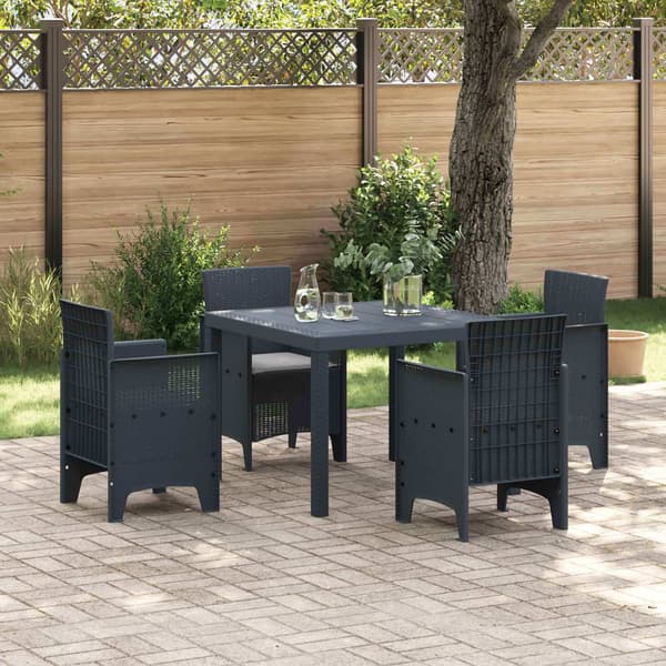 vidaXL Trädgårdsmöbelset 5 pcs Antracit Polypropylen