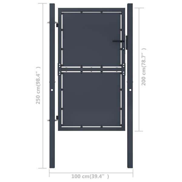 vidaXL Hageport stål 100x200 cm antrasitt