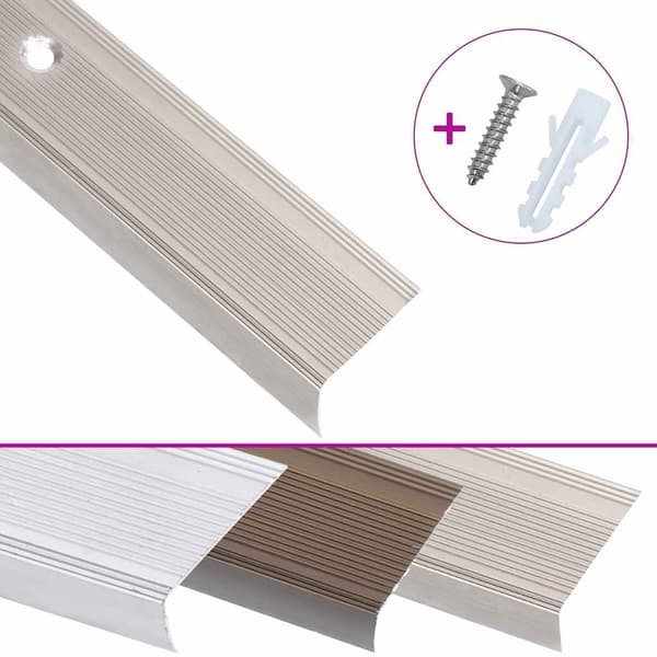 vidaXL Trappeneser L-form 15 stk aluminium 100 cm champagne