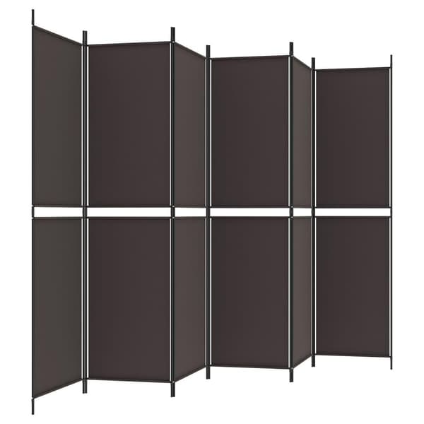 vidaXL Romdeler 6 paneler brun 300x200 cm stoff
