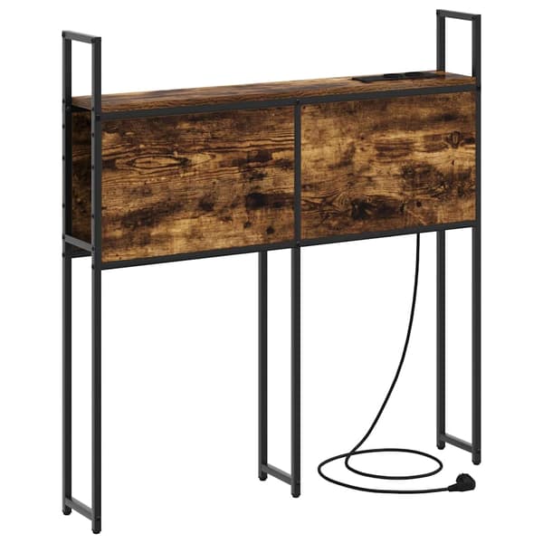 vidaXL Oppbevaringshodegjerde med Ladeplass Røkt eik 83 x 15 x 98 cm