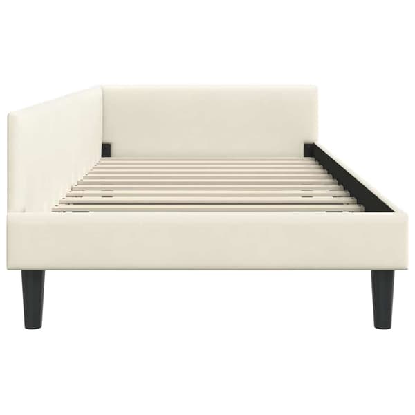 vidaXL Sängram Kräm 90 x 200 cm Sammet och konstruerat trä