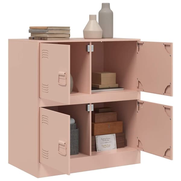 vidaXL Skjenk rosa 67x39x73 cm stål
