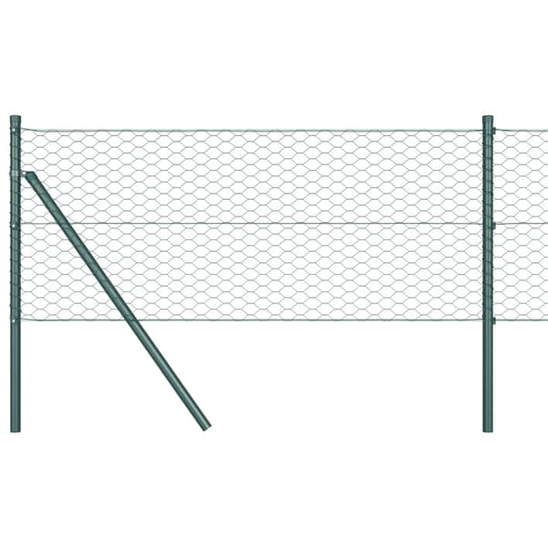 vidaXL Hexagonstängsel Grön 0,4 x 25 m PVC