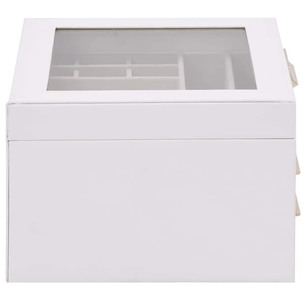 vidaXL Smyckeskrin 3-lagers vit 23x20,5x14 cm