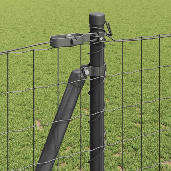 vidaXL Gjerde med stolpe Grå 1,2 x 10 m Stål og PVC