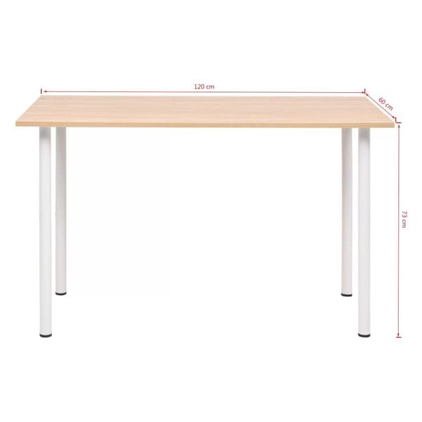vidaXL Spisebord 120x60x73 cm eik og hvit
