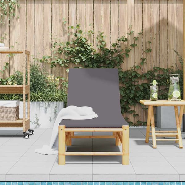 vidaXL solsäng med dynor 55x199x30 cm bambu