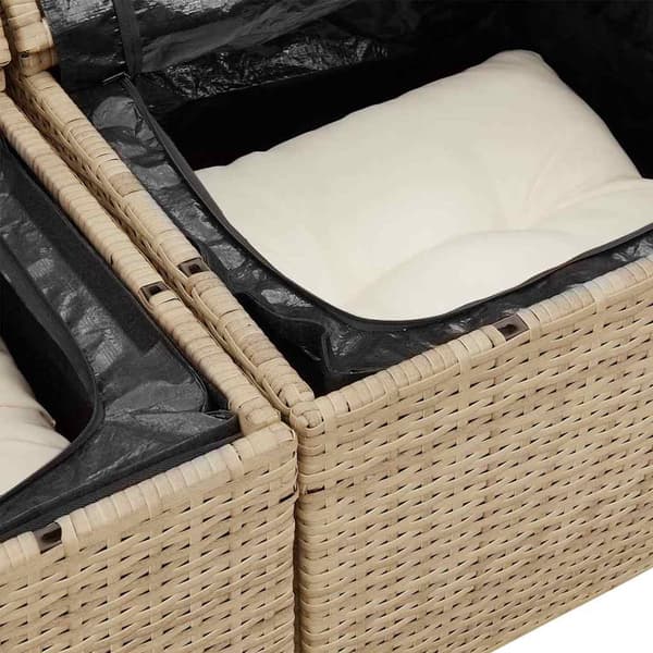 vidaXL Trädgårdsoffset med kudde 12 pcs Beige och gräddfärgad