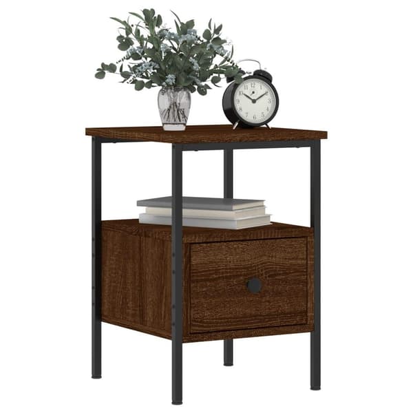 vidaXL Nattbord brun eik 34x36x50 cm konstruert tre