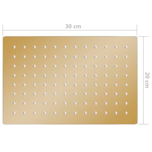 vidaXL Regndusjhode rustfritt stål 30x20 cm firkantet gull