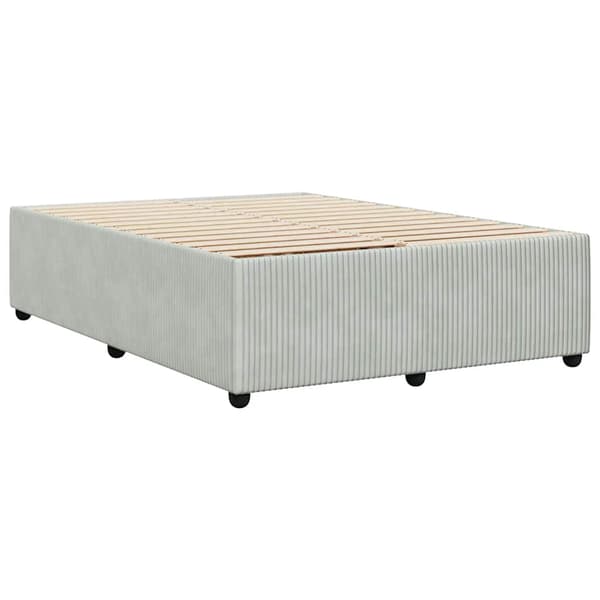 vidaXL Sängram utan madrass ljusgrå 140x200 cm sammet
