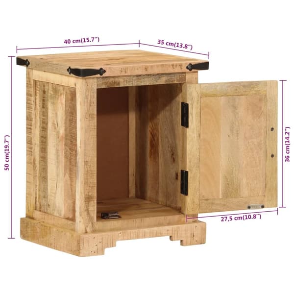 vidaXL Nattbord 40x35x50 heltre mango