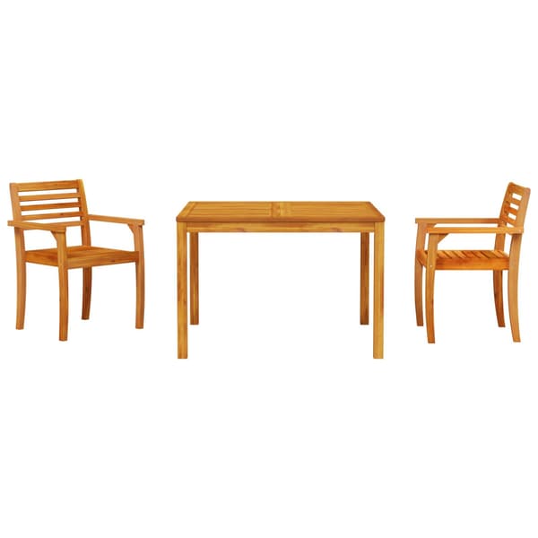 vidaXL Hage Spisegruppe 3 pcs Brun Solid akasietre