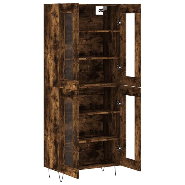vidaXL Highboard røkt eik 69,5x34x180 cm konstruert tre