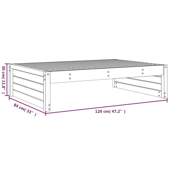 vidaXL Hagefotskammel 120x80 cm douglasgran