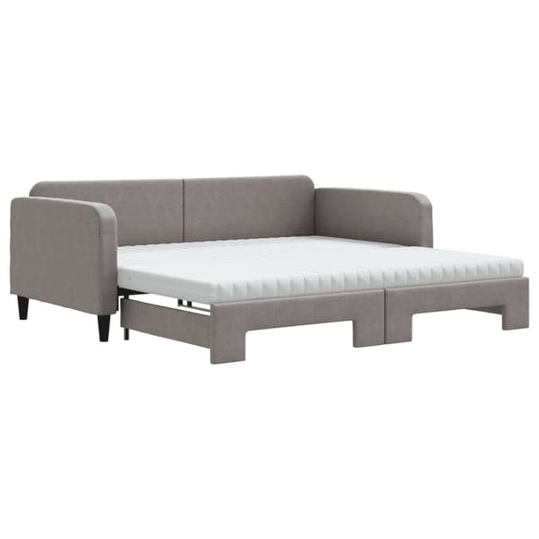 vidaXL Dagbädd med extrabädd och madrasser mörkgrå 100x200 cm tyg