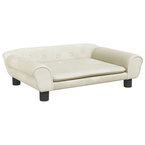 vidaXL Barnsoffa gräddvit 70x45x26 cm sammet