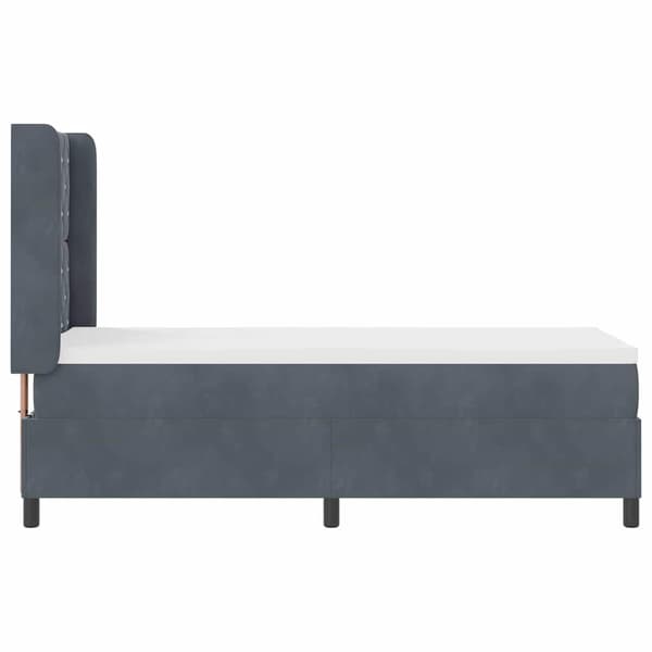 vidaXL Bäddfjäder med madrass Mörkgrå 80 x 200 cm Sammet