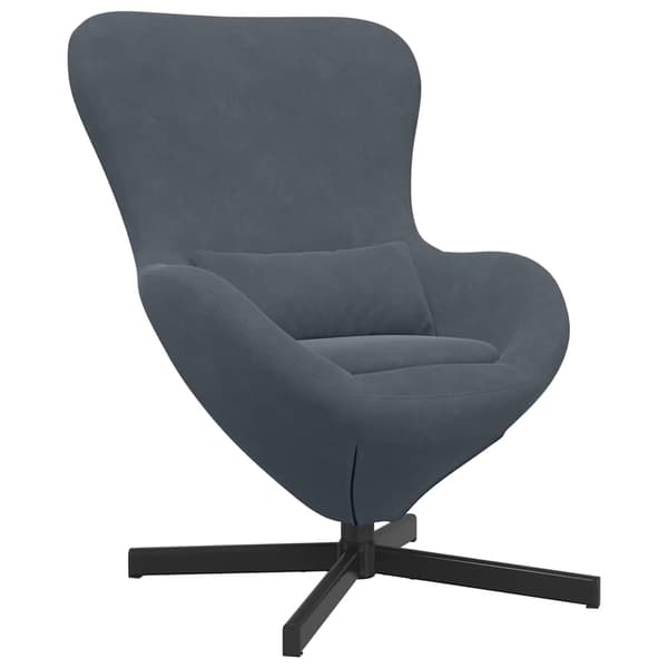 vidaXL Äggfåtölj Mörkgrå 63 x 73 x 90 cm Sammet