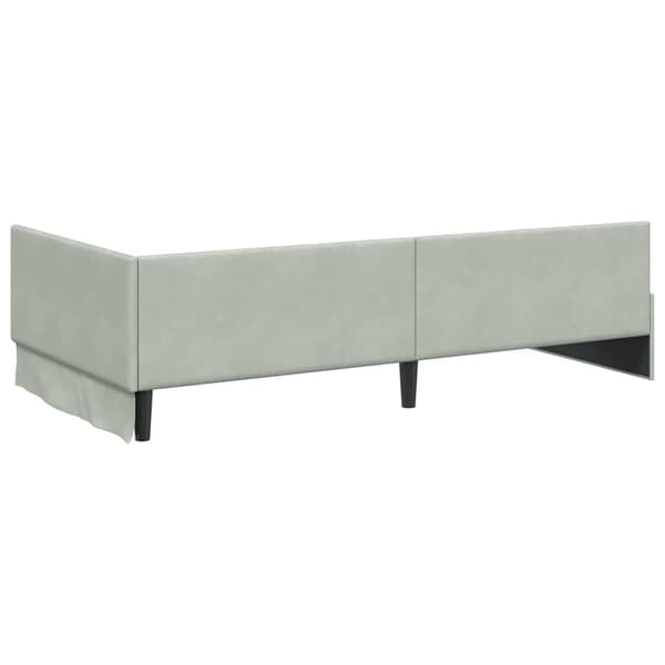 vidaXL Hörnssängram Ljusgrå 80 x 200 cm Sammet