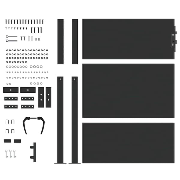 vidaXL Trädgårdsgrind Svart 100 x 150 cm Pulverlackerad stål