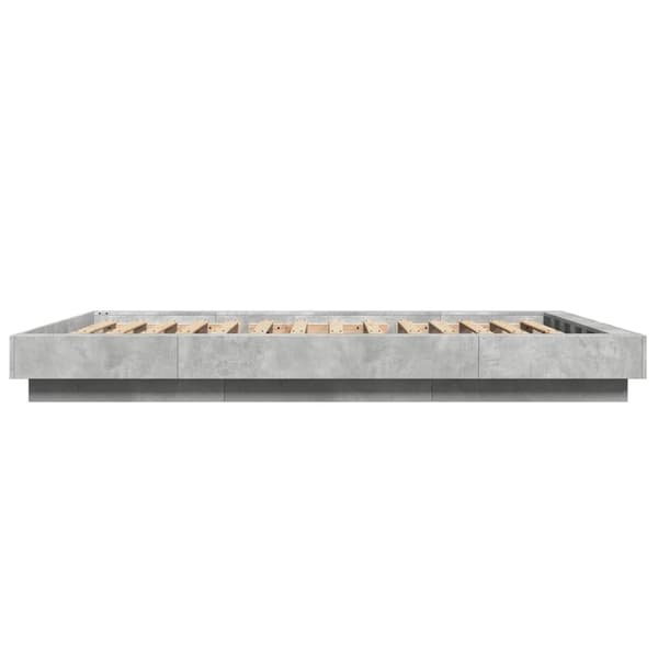 vidaXL Sängram betonggrå 120x200 cm konstruerad trä