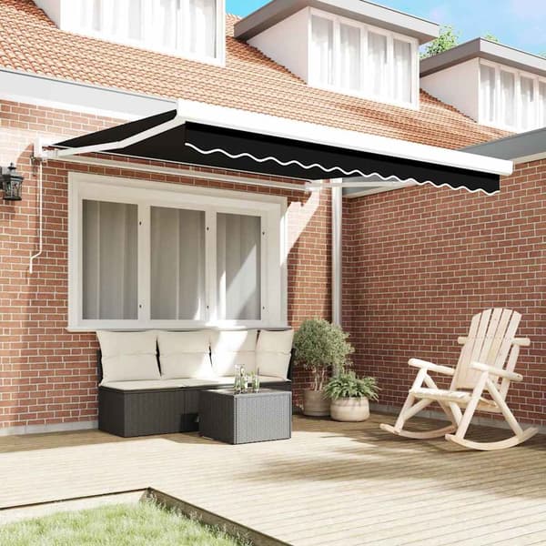 vidaXL Markise Svart 350 x 250 cm Polyester og aluminium