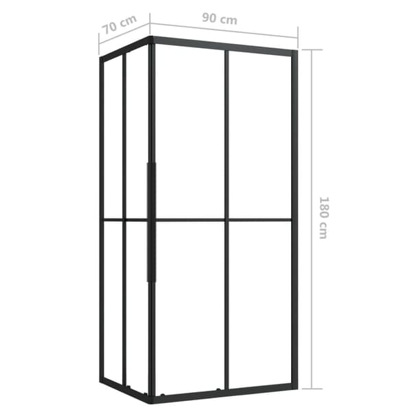 vidaXL Dusjkabinett ESG 90x70x180 cm
