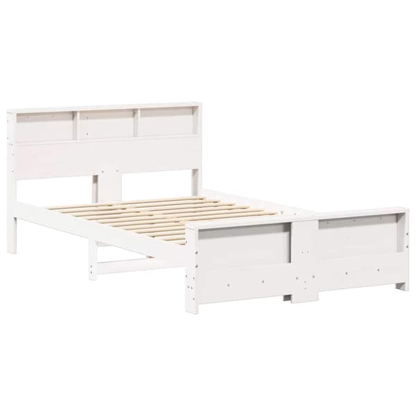 vidaXL Sengestamme med hodegjerde Hvit 135 x 190 cm Konstruert tre