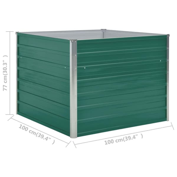 vidaXL Forhøyet hagebed 100x100x77 cm galvanisert stål grønn