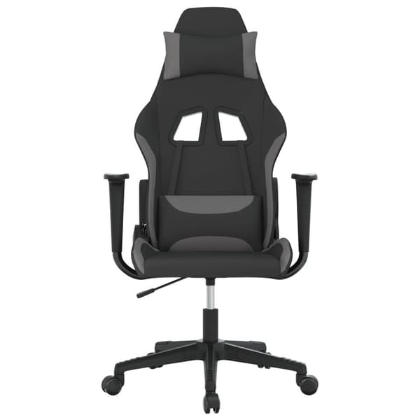 vidaXL gamingstol svart och ljusgrå tyg