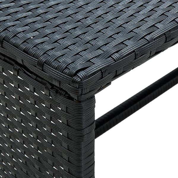 vidaXL Sofabord svart 70x40x38 cm polyrotting change2